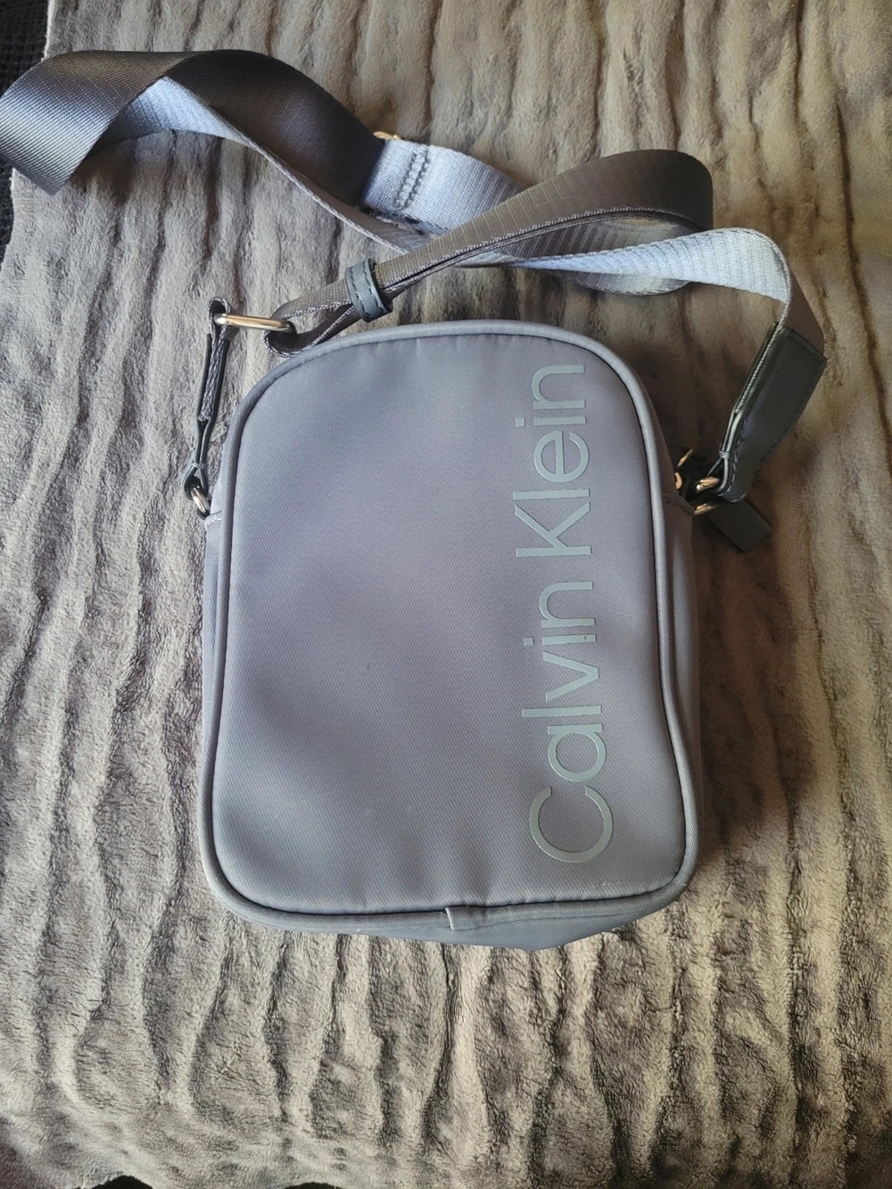Calvin Klein Light Gray Nylon Crossbody Bag